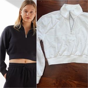 TNA - Airy Fleece 1/4 Zip size Medium White